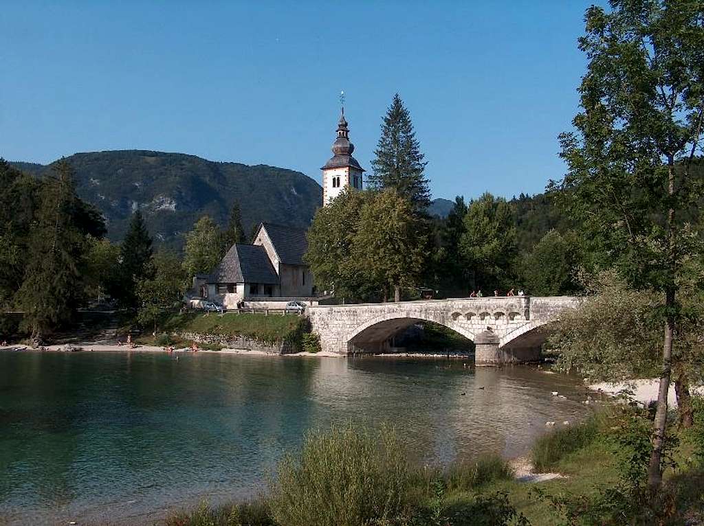 The church of Stara Fužina on Bohinj lake