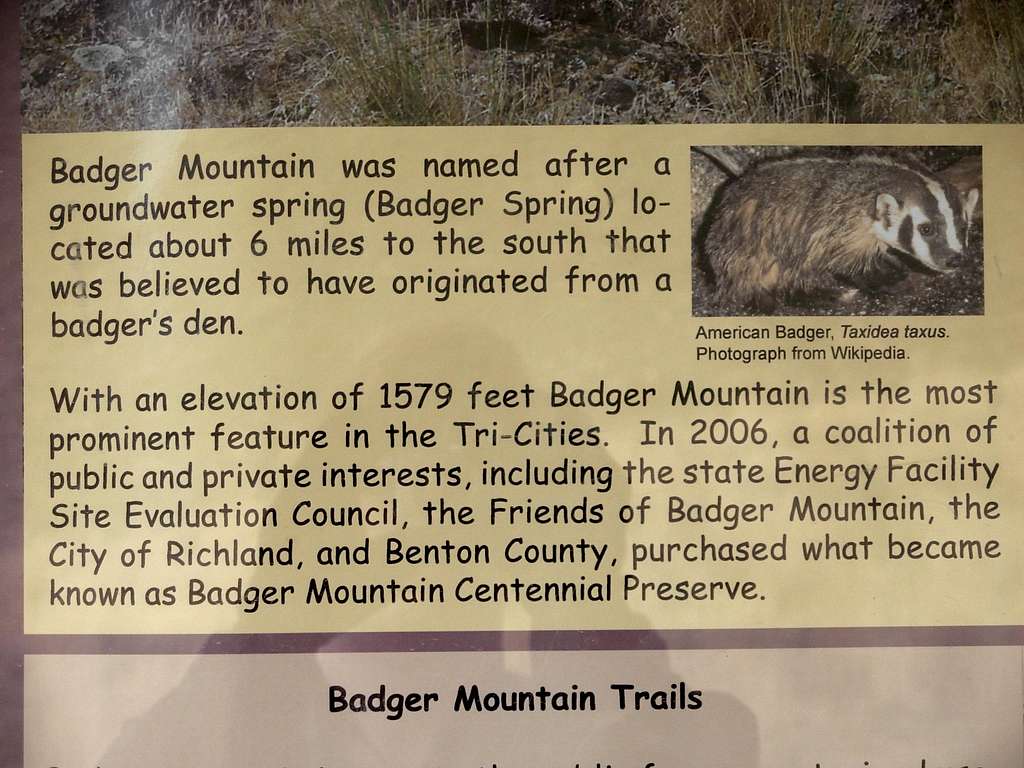 Badger Mountain Information Kiosk
