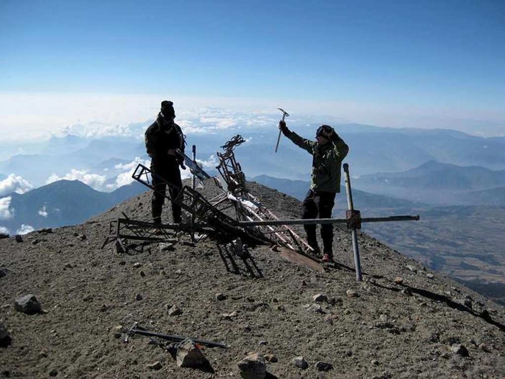 the brothers celebrating on the summit