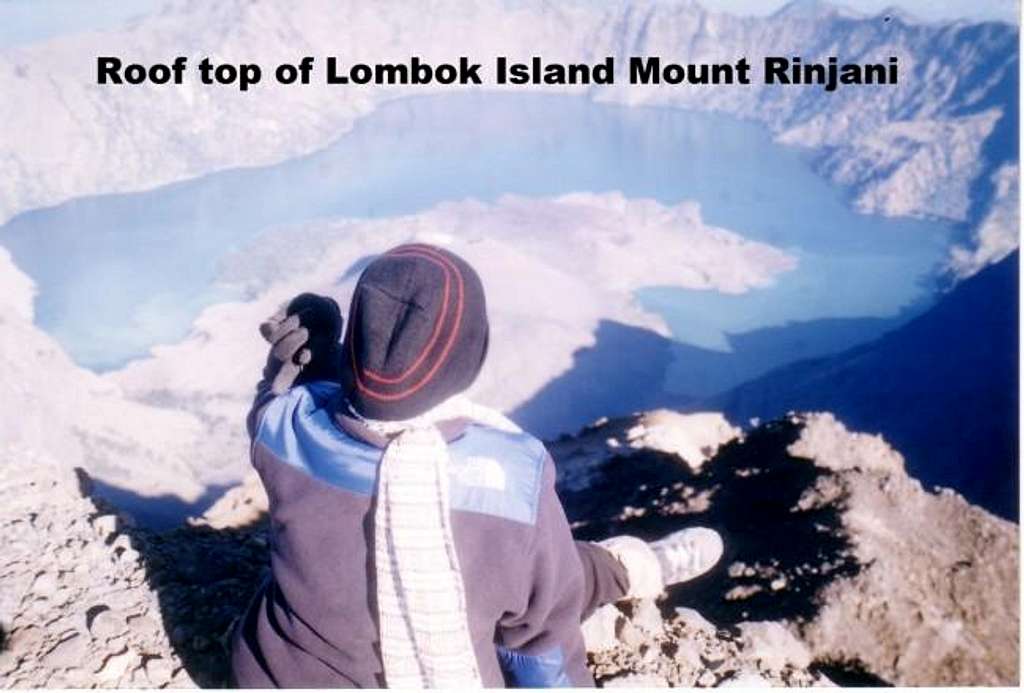 on top of Mount Rinjani