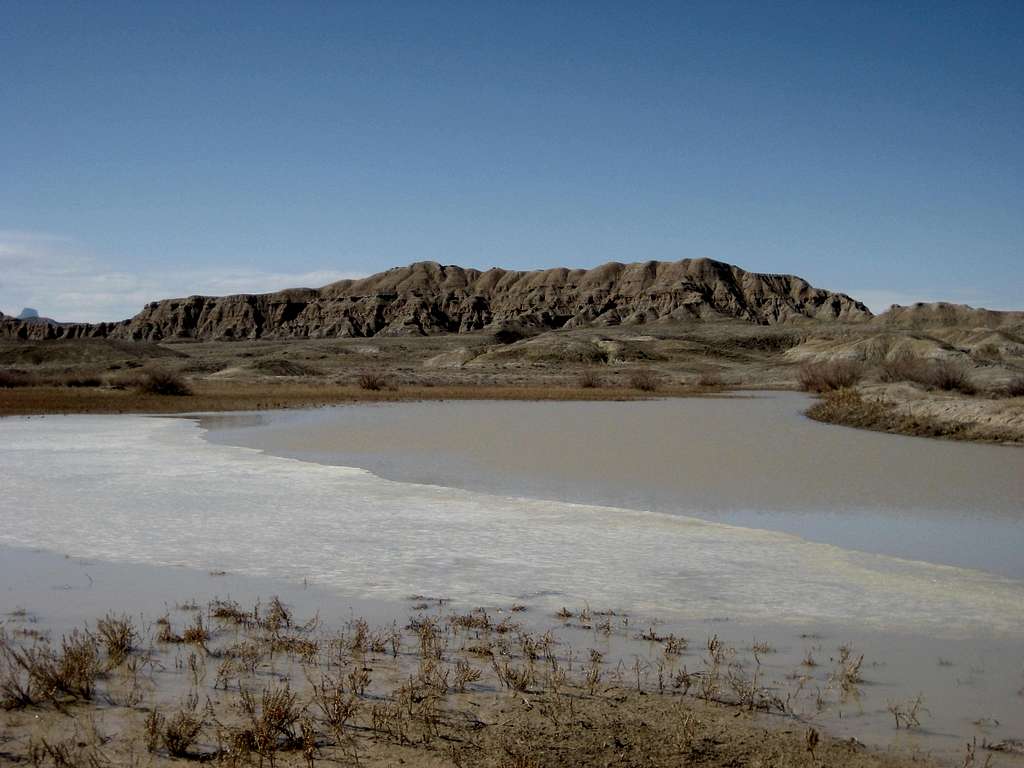 Small lake in the badlands