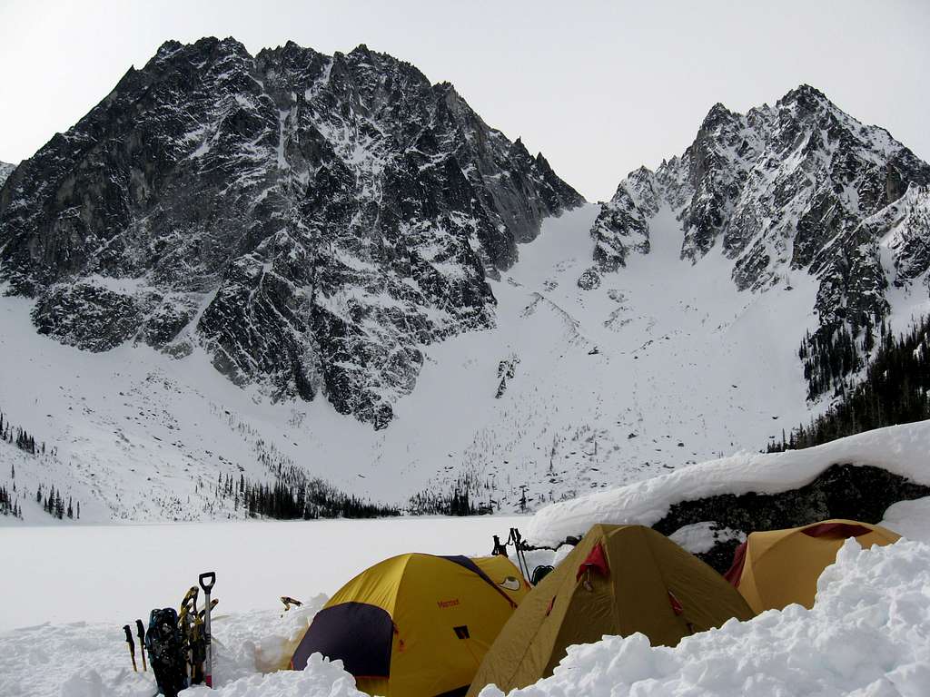 Our camp at Colchuck Lake