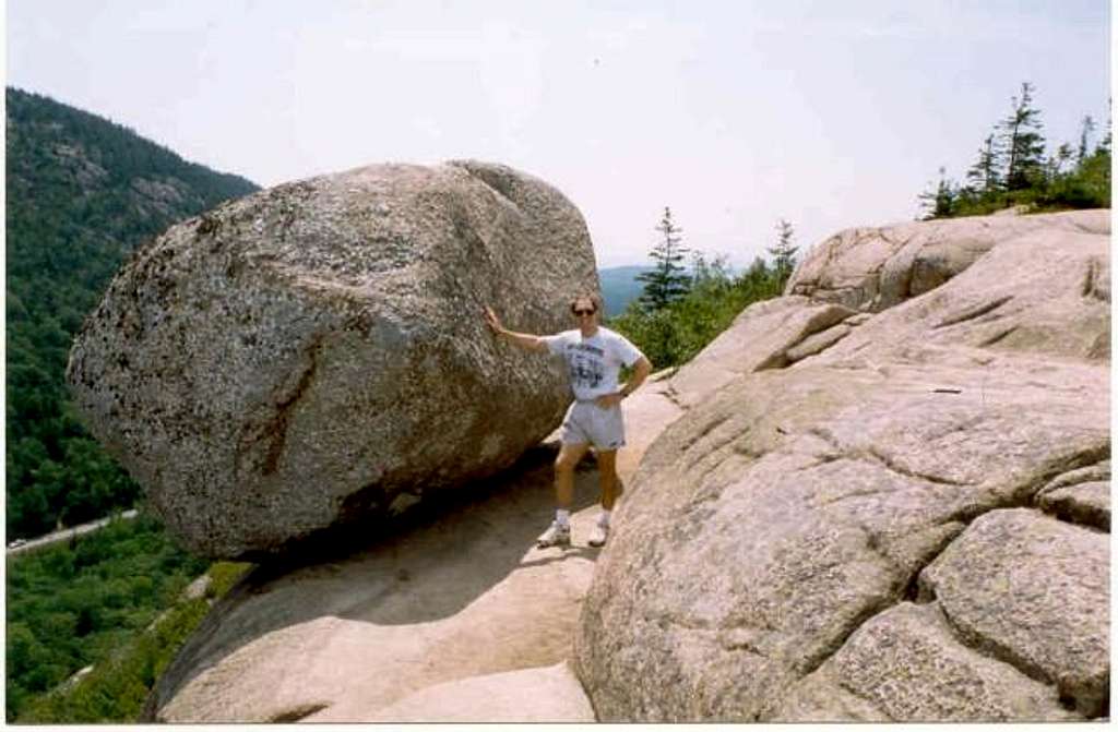 Large balanced rock near the...