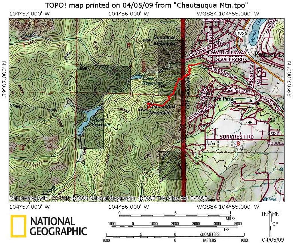 Chautauqua Mountain Trail Map