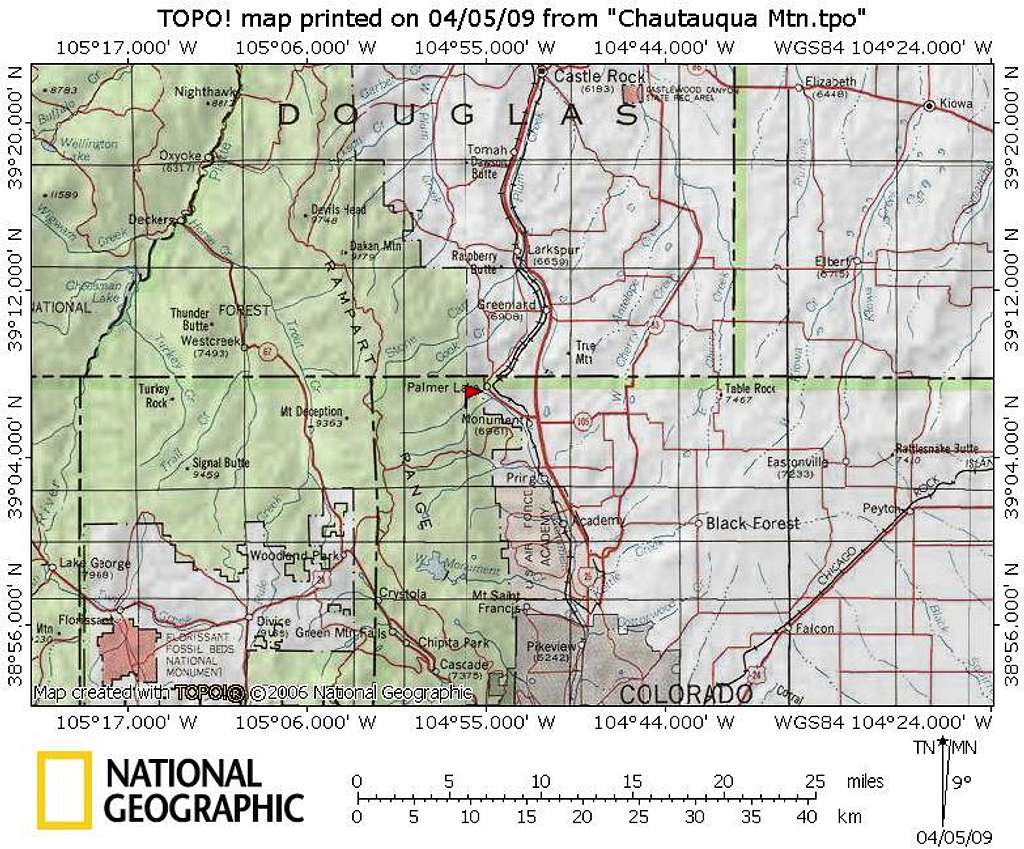 Chautauqua Mountain Regional Map