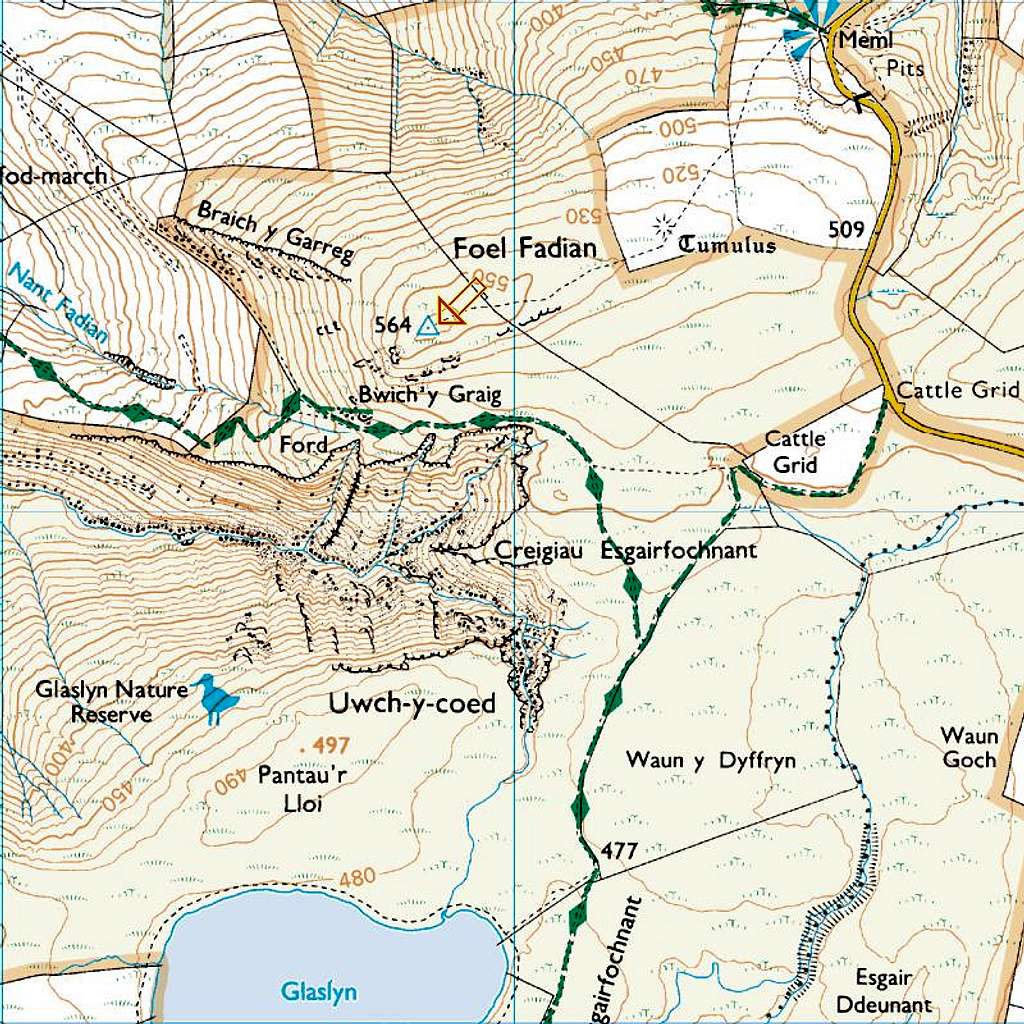 Foel Fadian - 1:25 000 Scale map