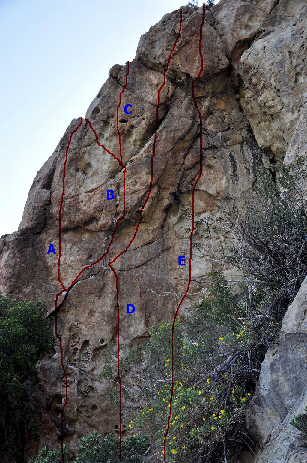 The overhanging east face,