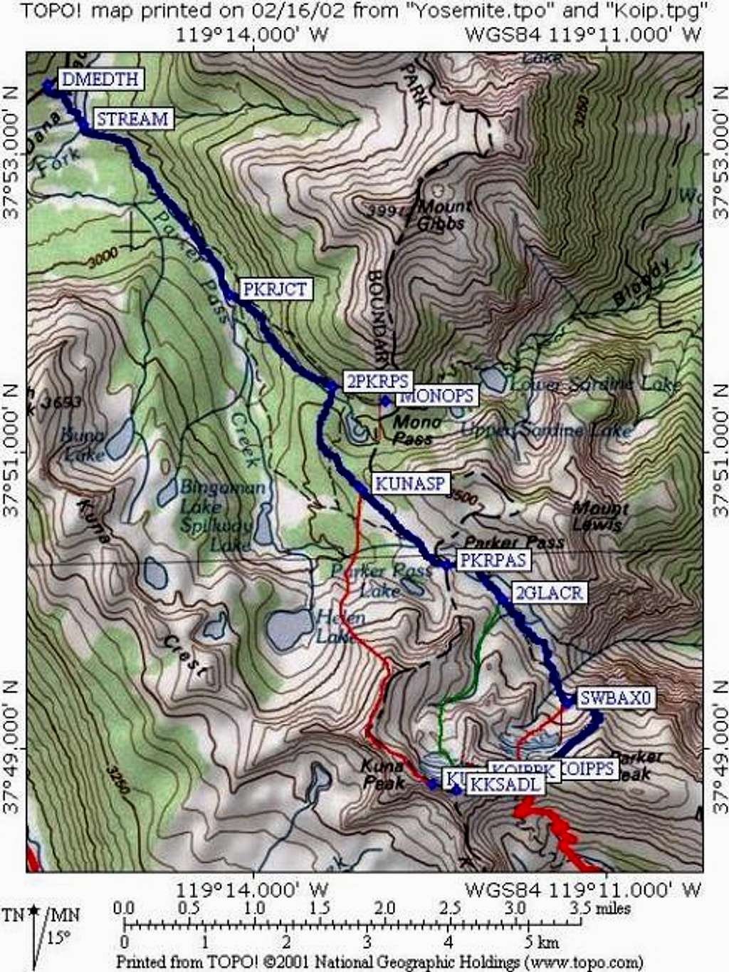 Entire Koip Peak route from...