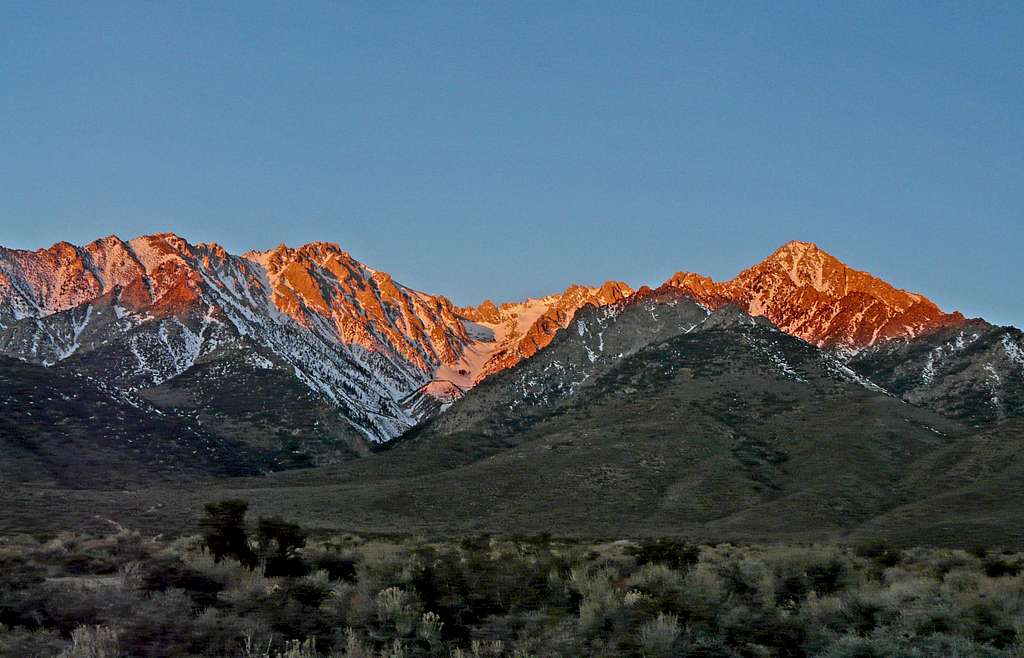 Mt. Bradley and Independence Peak  at first light