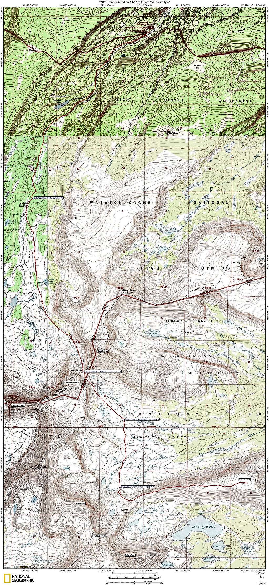 Henrys Fork route to Val Benchmark