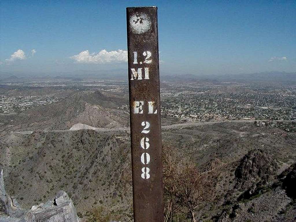Altitude marker on summit