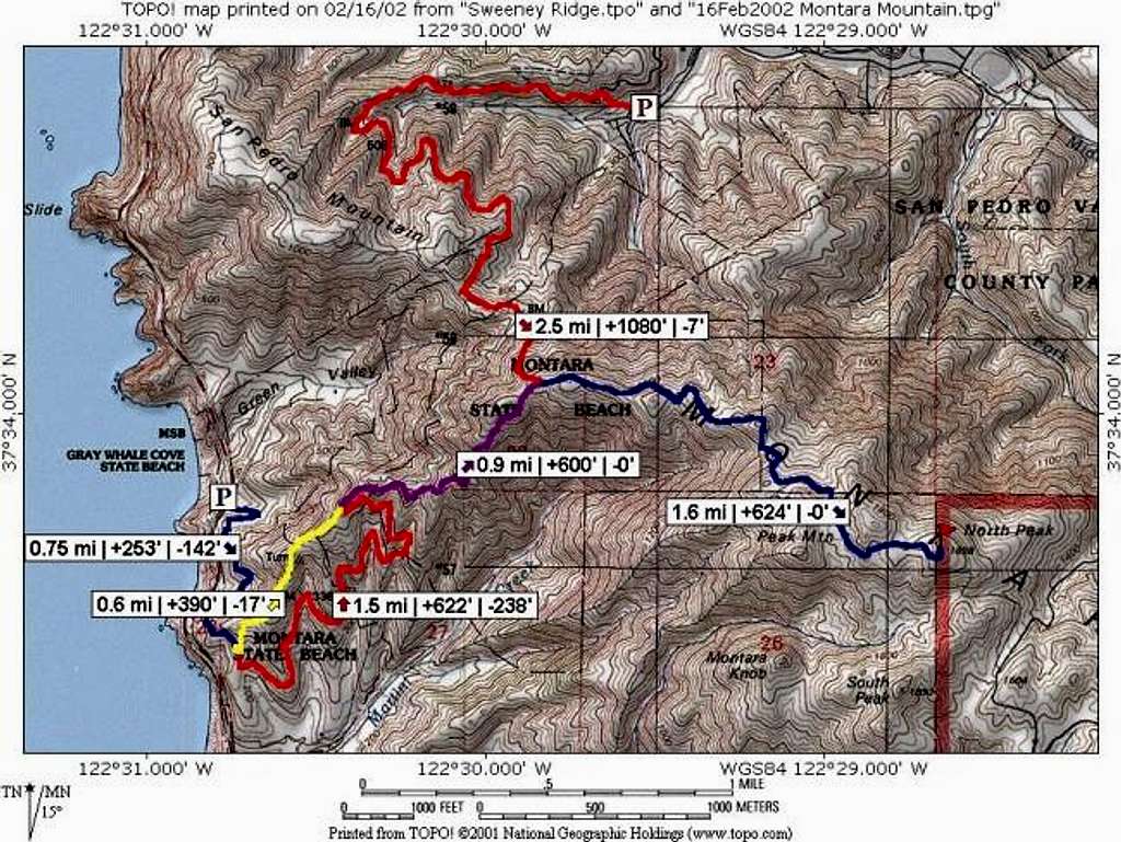 Montara Mountain trail map...