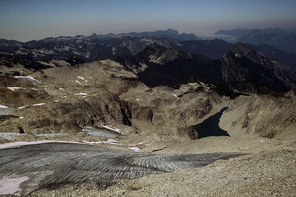 Looking down Hinman Glacier