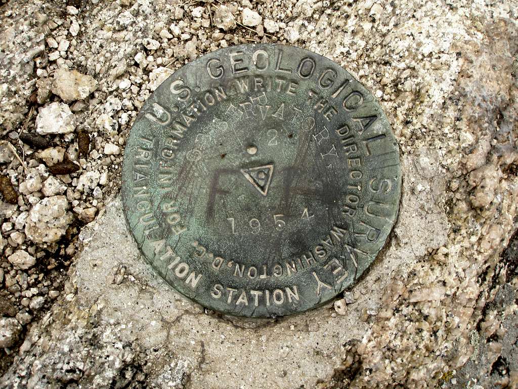 Observatory Rock Summit Marker