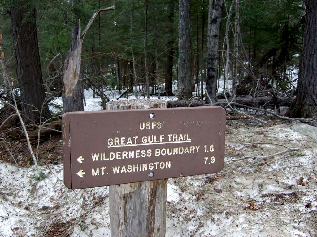 Great Gulf Trail sign