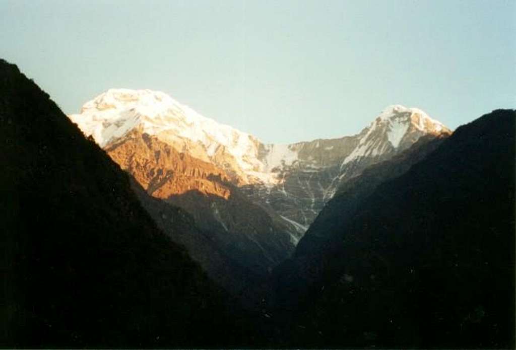 Annapurna South (left) an...