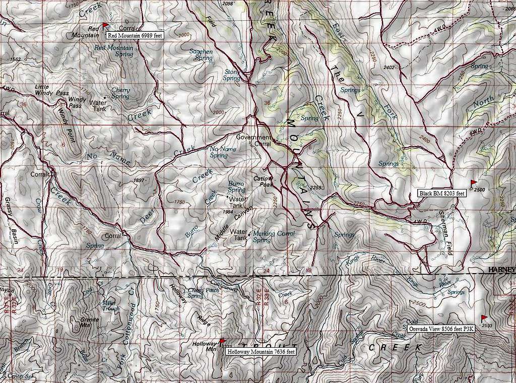 Map of South Trout Creek Area