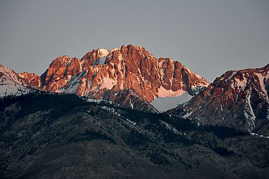 First Rays of sun on Split Mountain