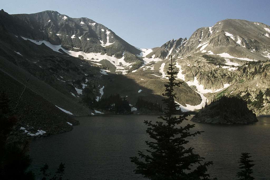 Mounts Richthofen and Mahler from Lake Agnes