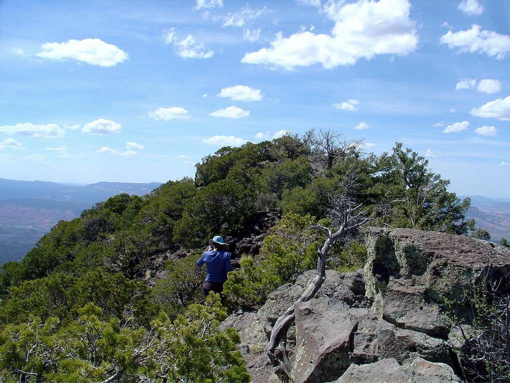 Amy nearing the summit of Cerro Pedernal