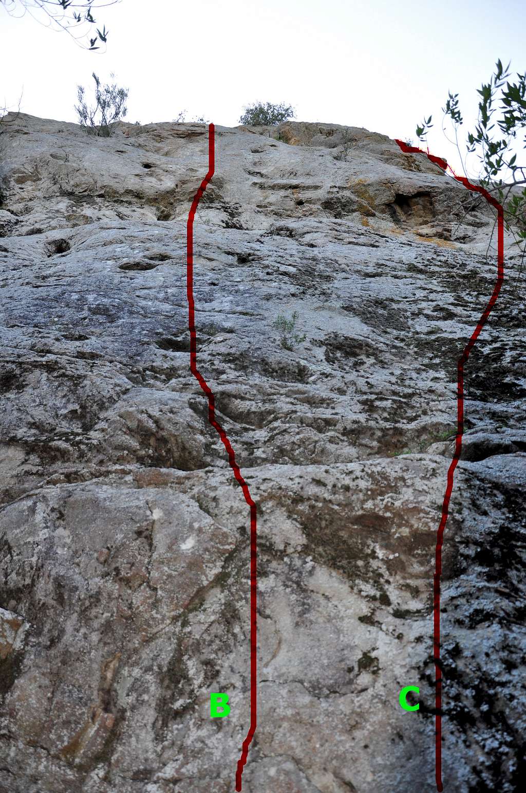 Climbs of the mid-face