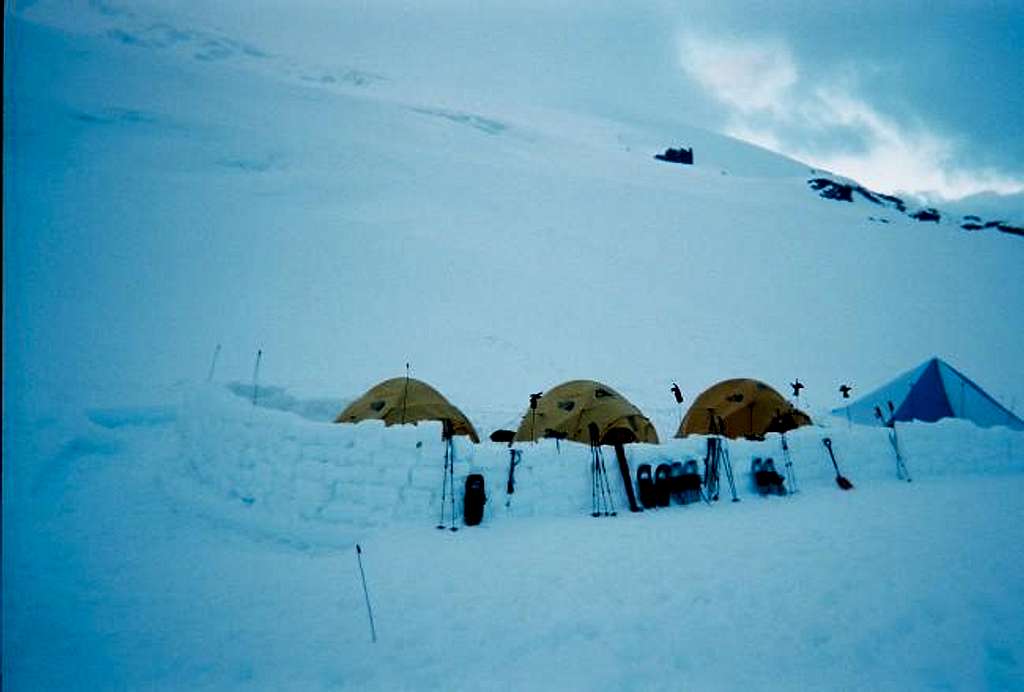 April 2004, Camp at base of...