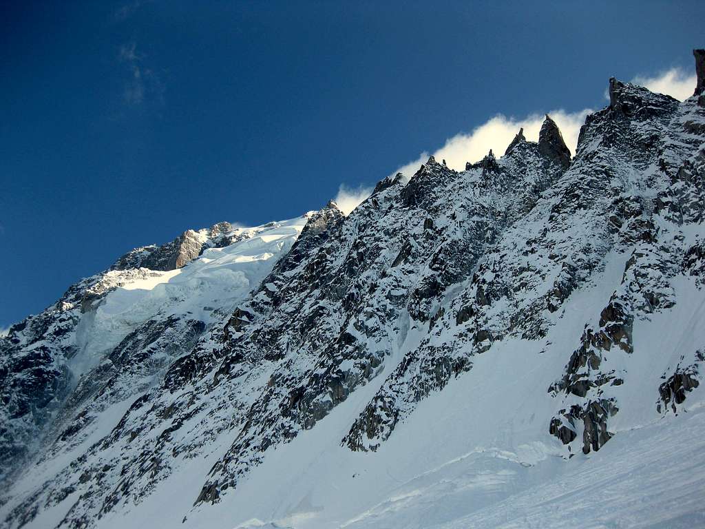 Grand Montets ridge of Aiguille Verte