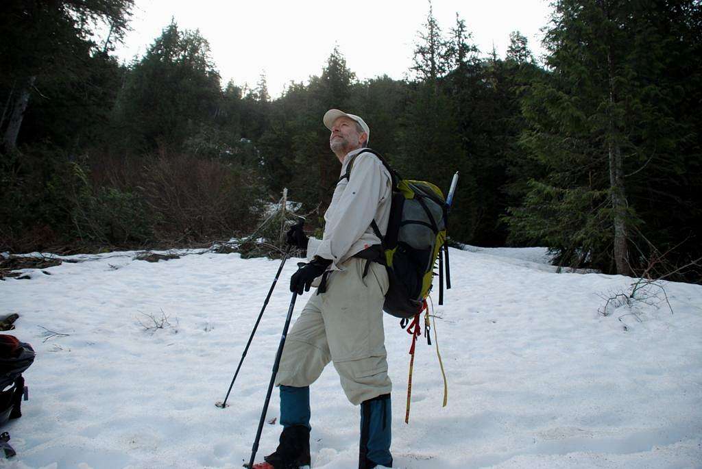 At the trail-gully intersection