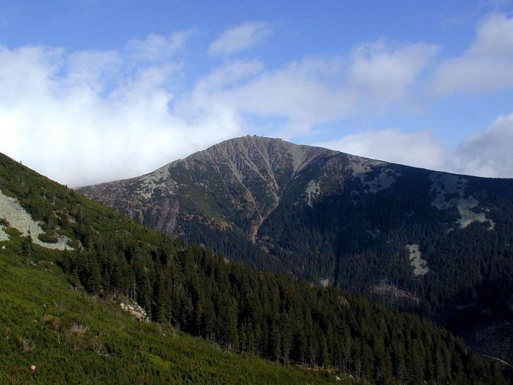 Snezka from E slope of Studnicni hora