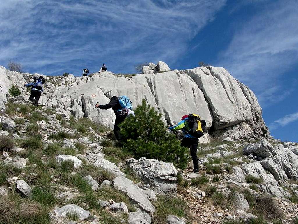 Climbing Badanj peak