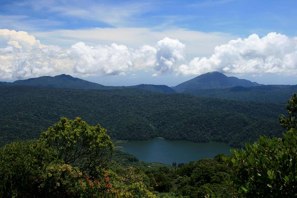 View to Lake Kawar from the upper slopes of Gunung Sinabung