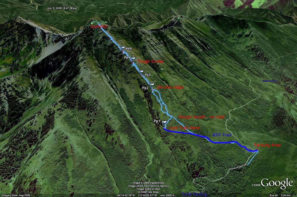 Provo Peak Route - West Ridge