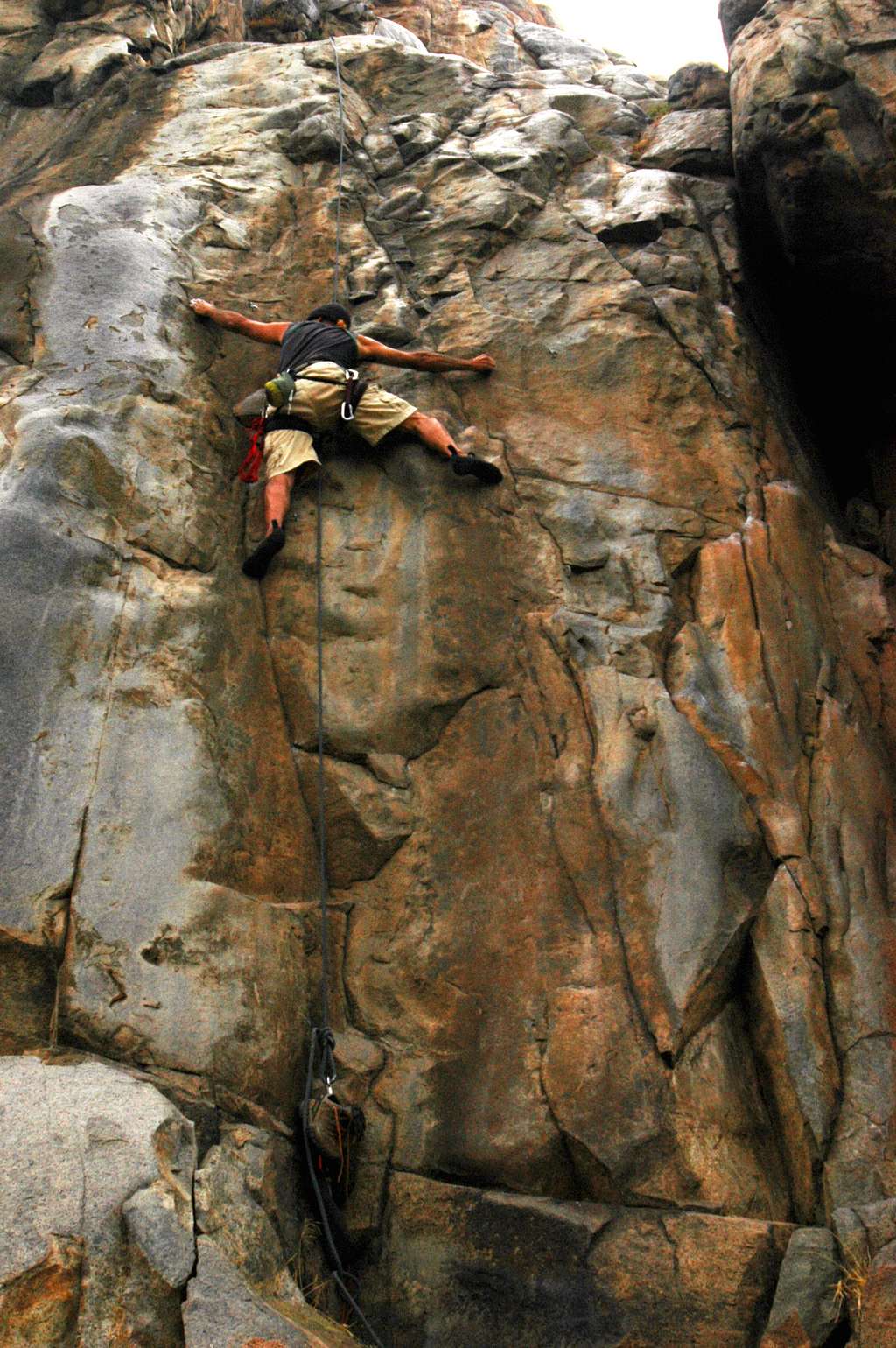 Roped solo of Master of De-Feet at Mission Gorge