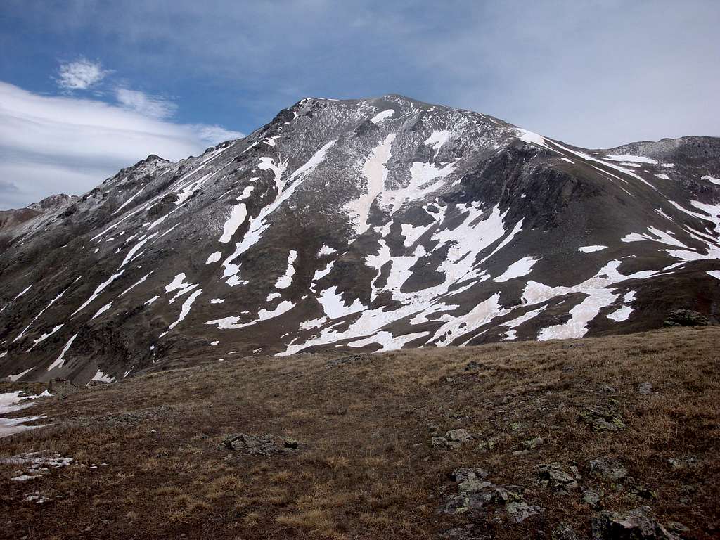 Handies Peak from saddle of Grouse Gulch