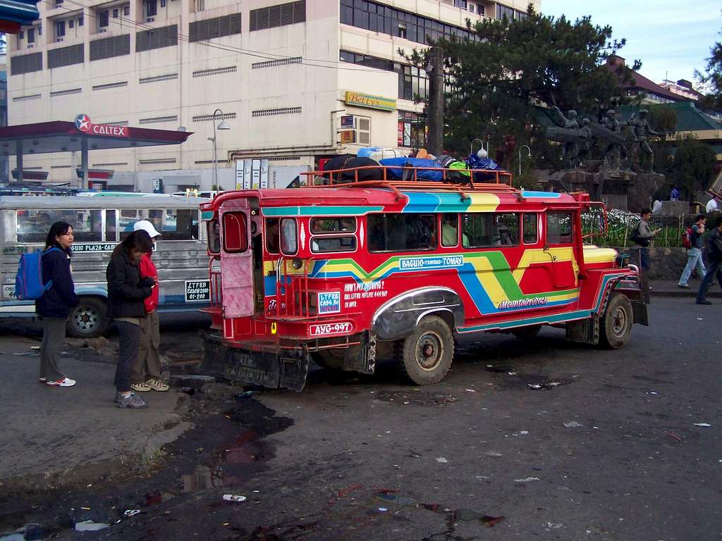 The rented jeepney waiting for departure to Ambangeg