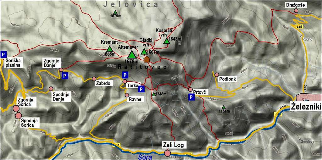 Ratitovec map