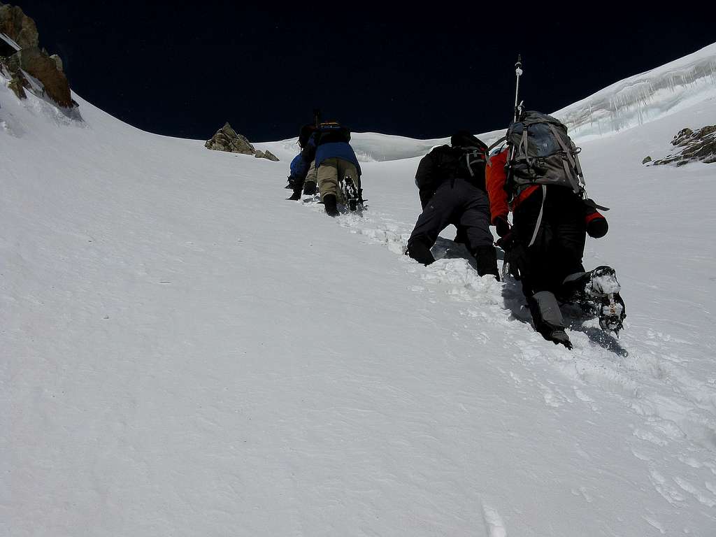 Topping out on Hopeful Couloir