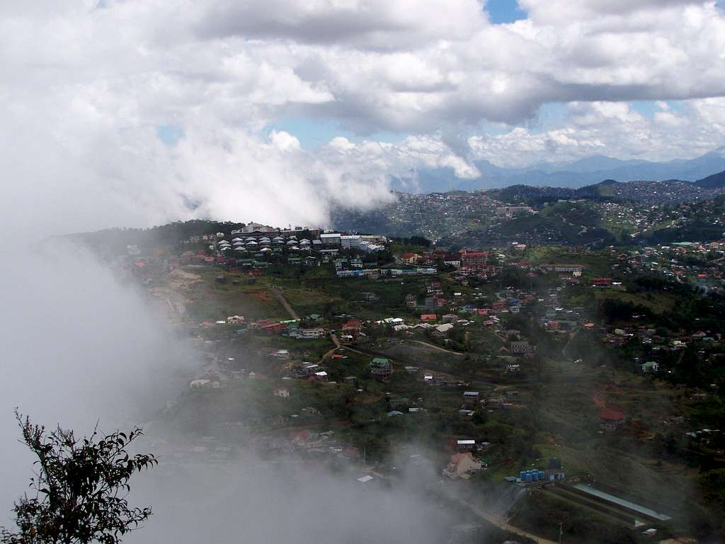 Baguio City in morning clouds