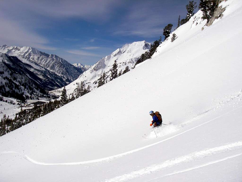 Skiing Grizzly Gulch