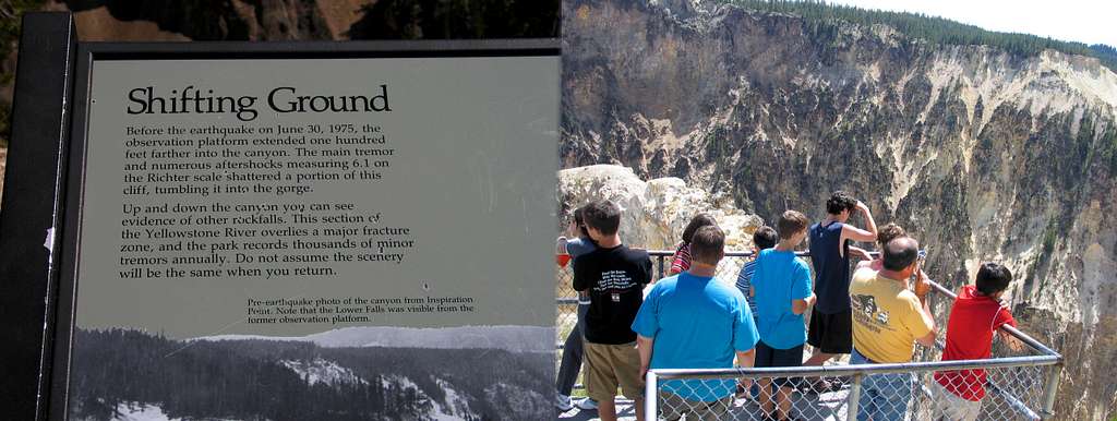 Grand Canyon of the Yellowstone - Inspiration Point Sign