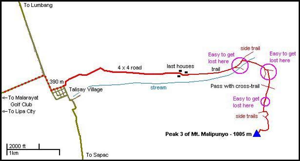 Mt. Malipunyo overview map