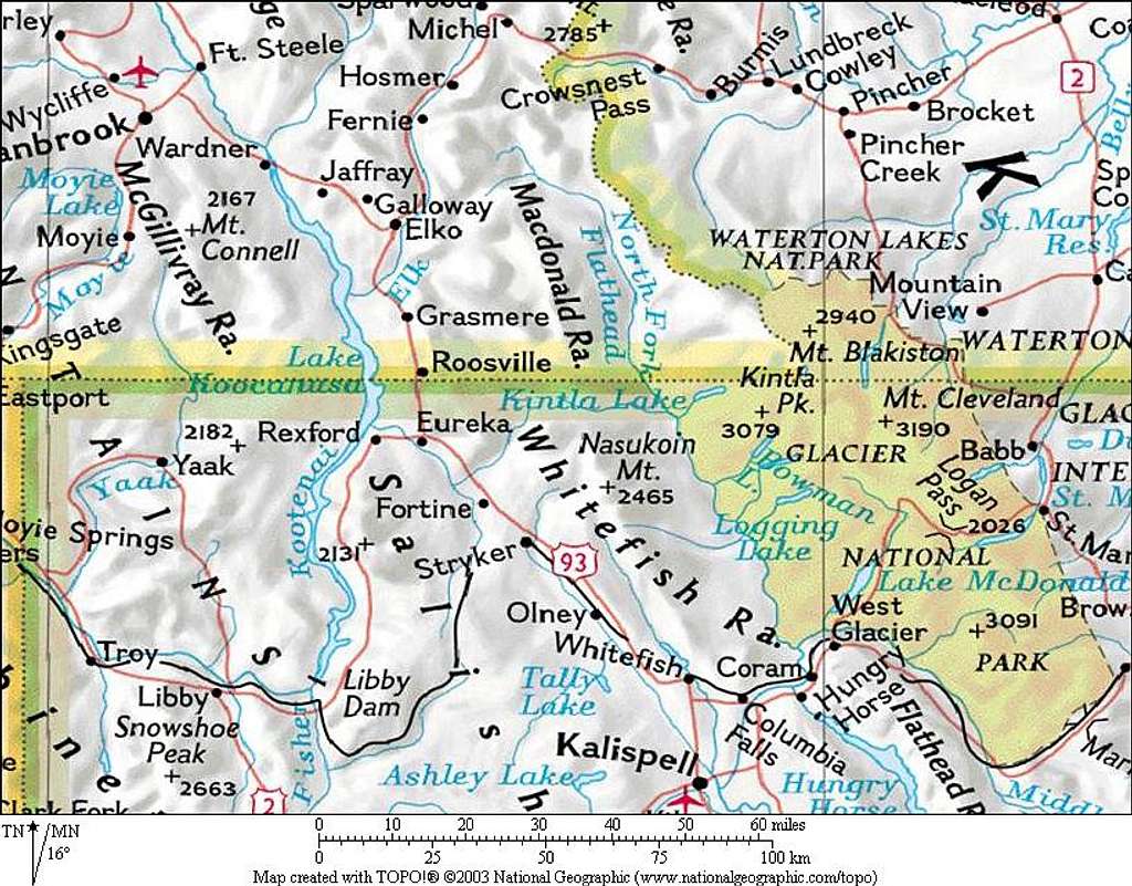 MAP — Whitefish and Macdonald Ranges