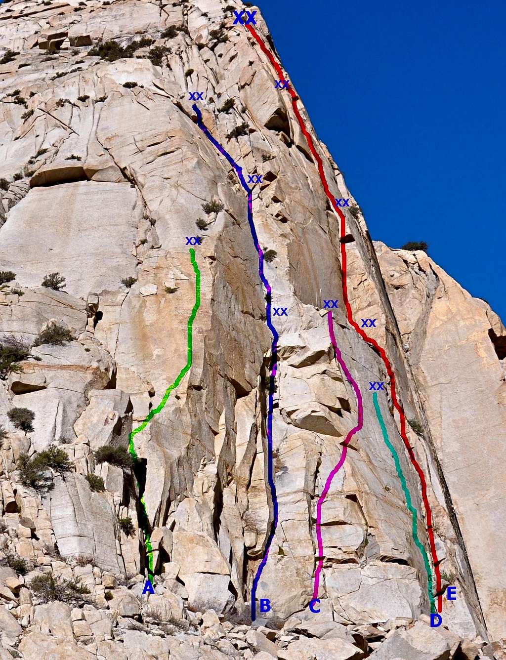 Routes of Rites Buttress