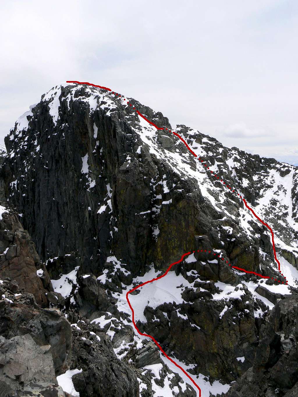 Route to summit