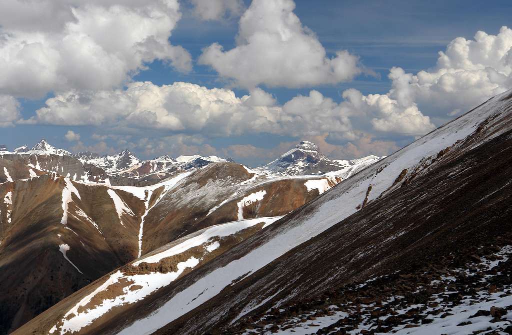 Wetterhorn and Uncompahgre Peaks from Redcloud  Peak