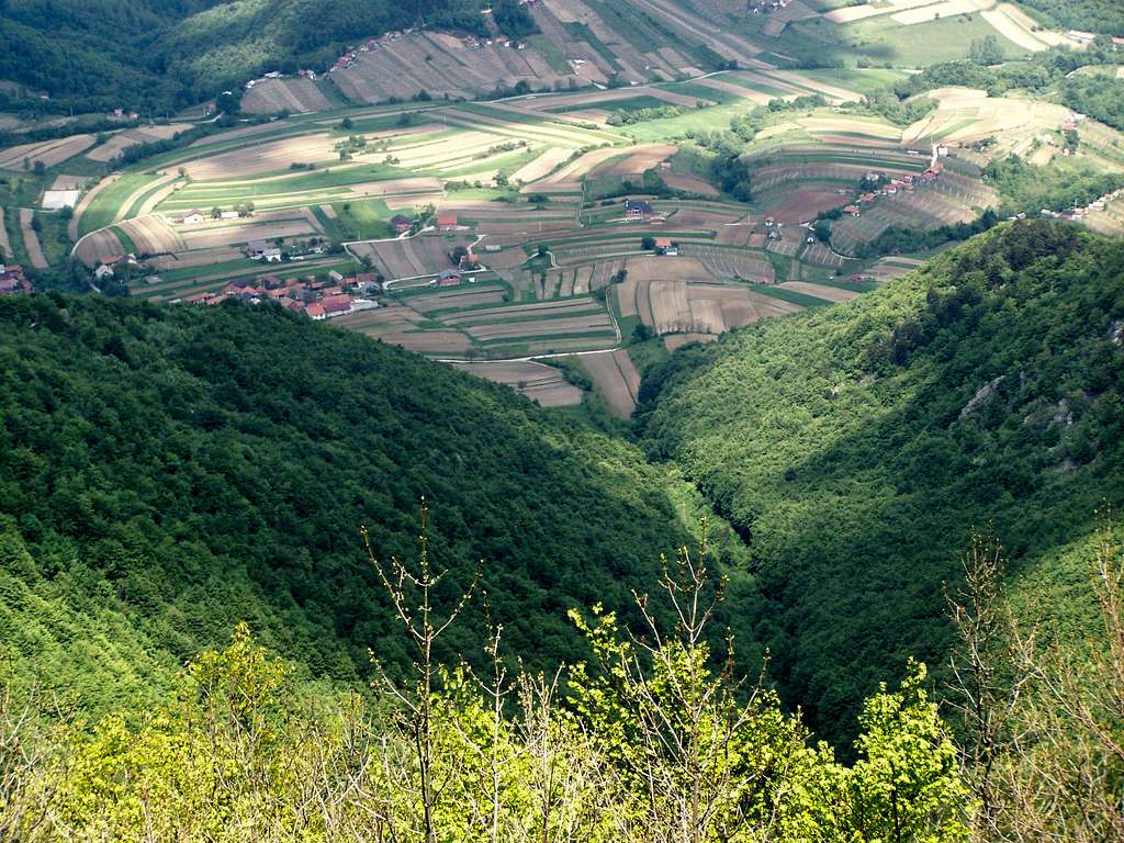 Prigorec is down there - as seen from the peak of Ivanšcica