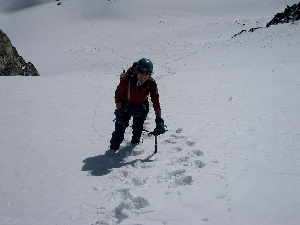 Near top of Hourglass Couloir