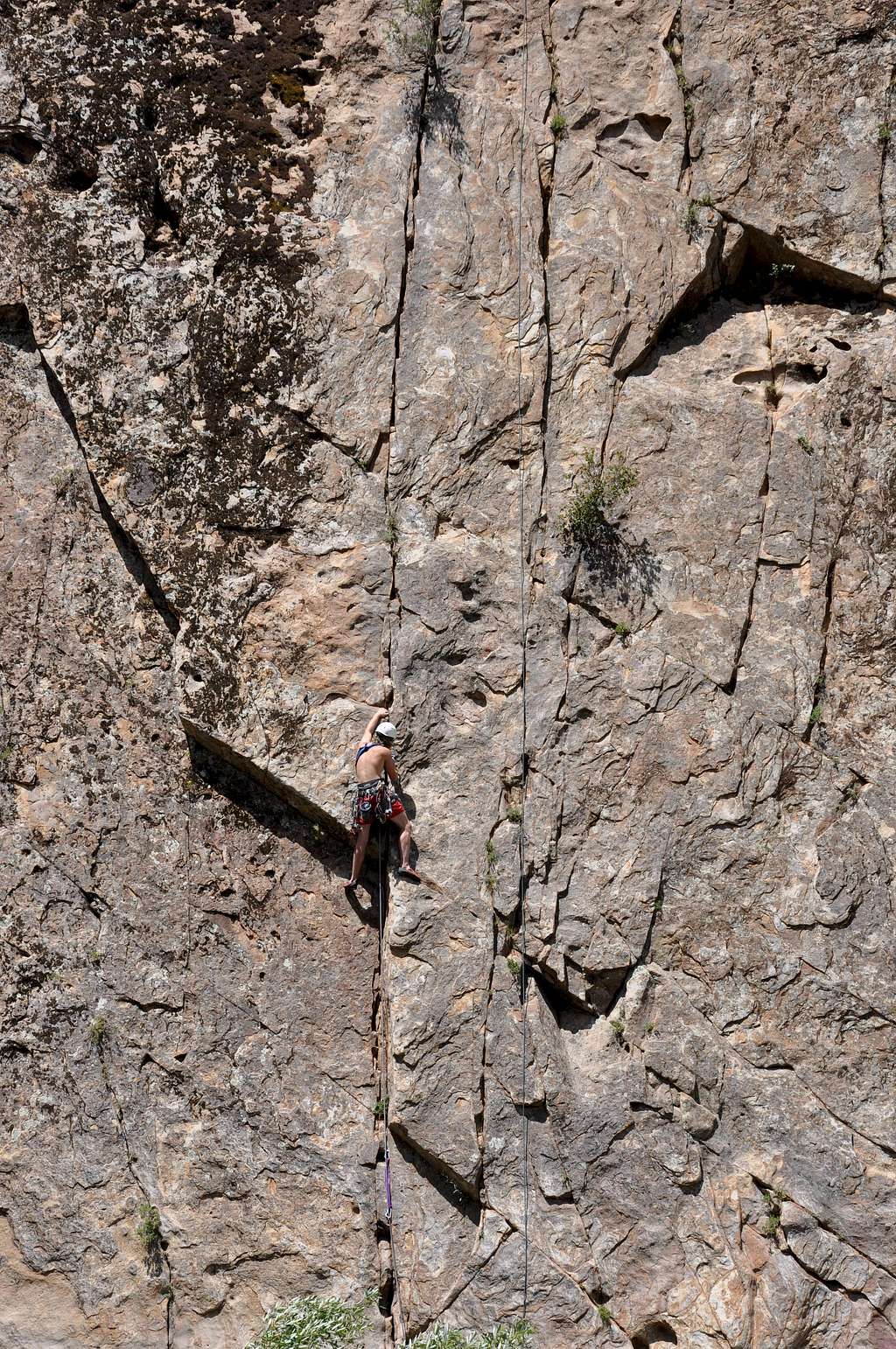 Climber on Ending Crack