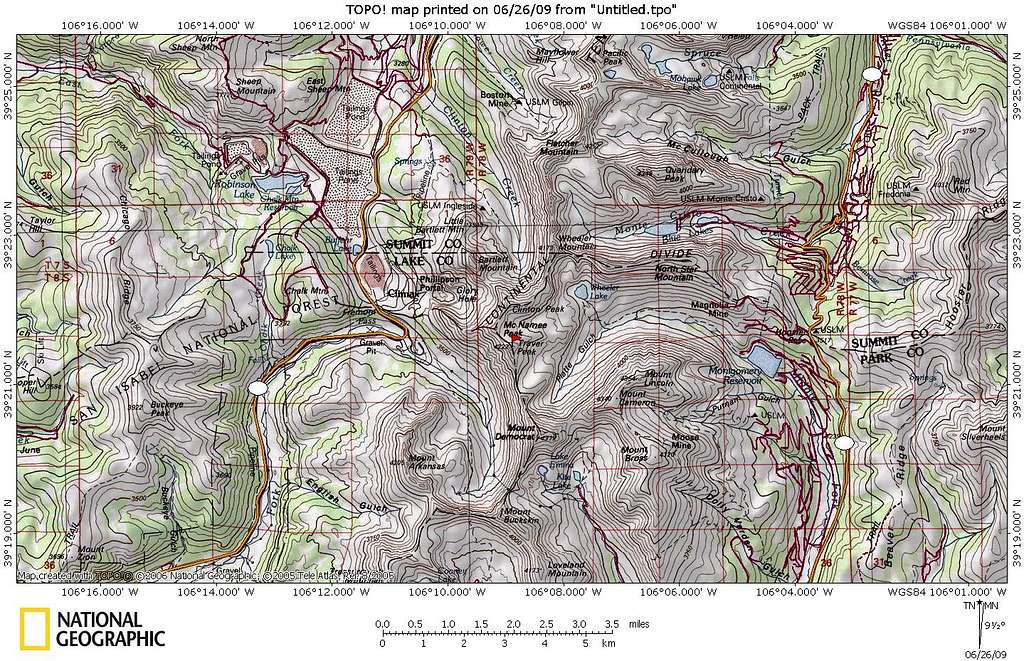 Traver Peak Area Map