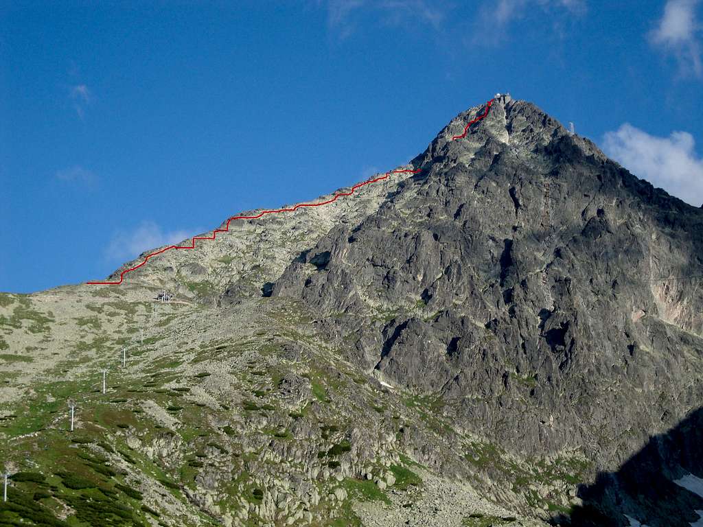 South-east ridge of Lomnicky summit (2632m)-topo